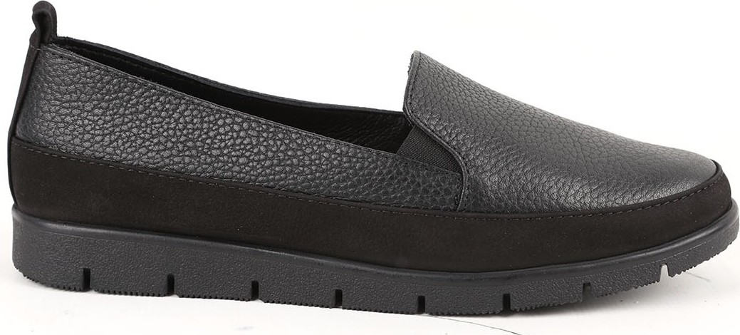 Libero L076.2274 Hakiki Deri Nubuk Garnili Esnek Lastikli Kalın Tırtıklı Taban Kadın Comfort Loafer Günlük Ayakkabı görsel 2