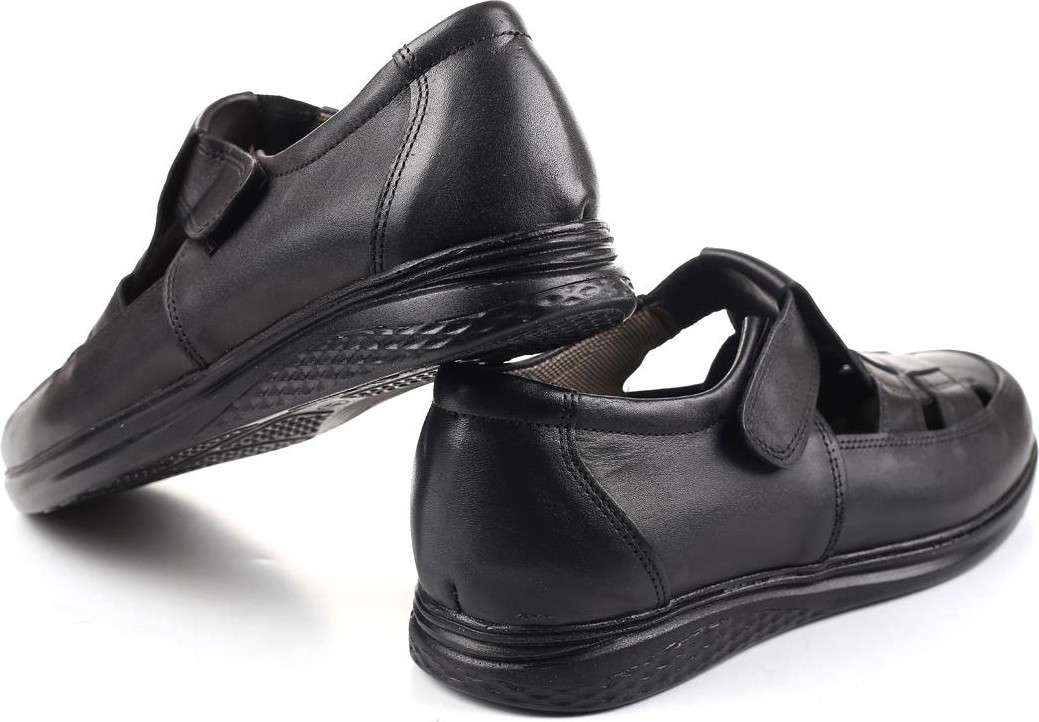 Walkenzo 3899 Ortopedik Hakiki Deri Erkek Sandalet Ayakkabı görsel 5
