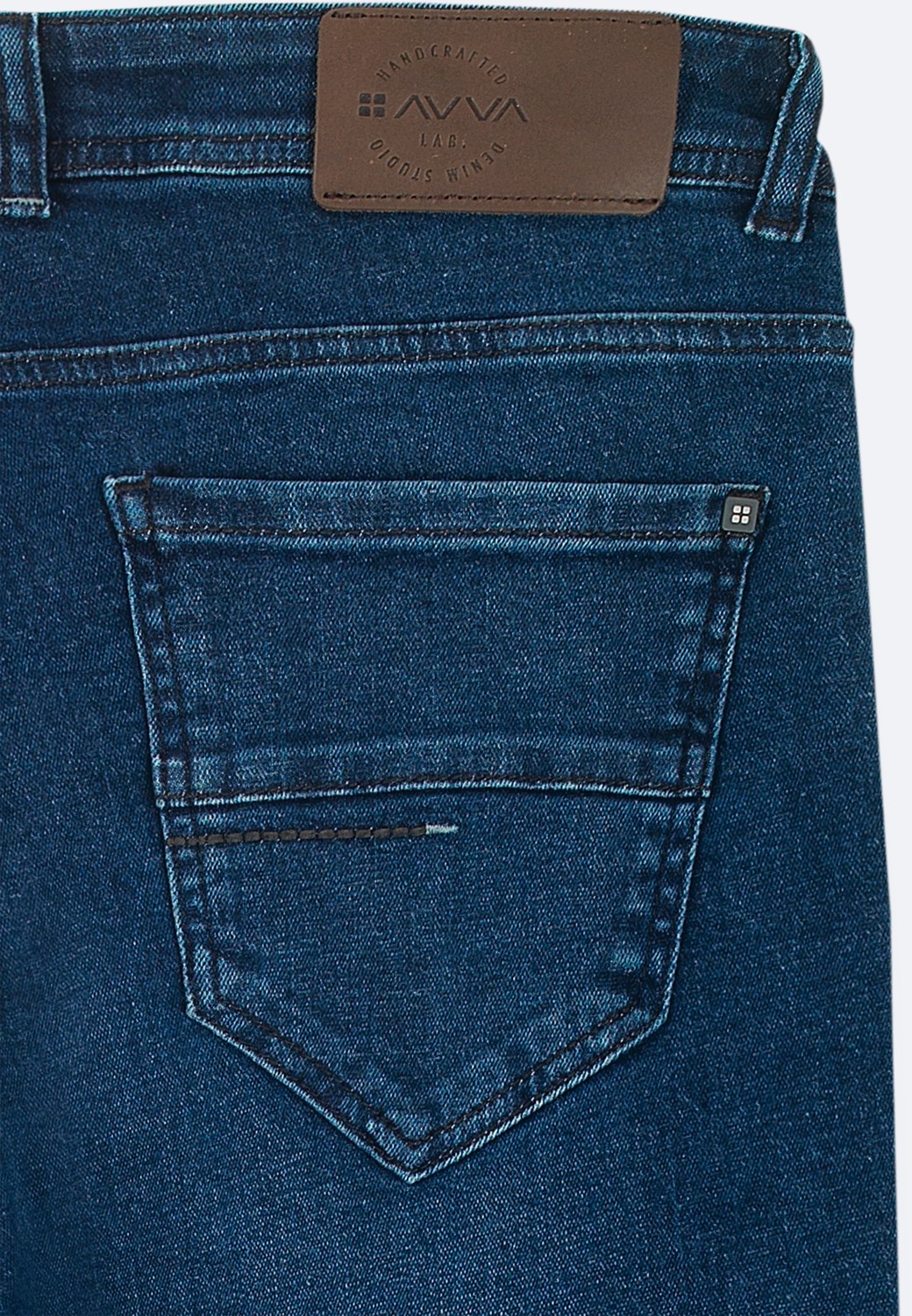 AVVA Erkek Lacivert Klasik Bel Eskitme Yıkamalı Elastan Berlin Slim Fit Jean Pantolon A42Y3519 görsel 4