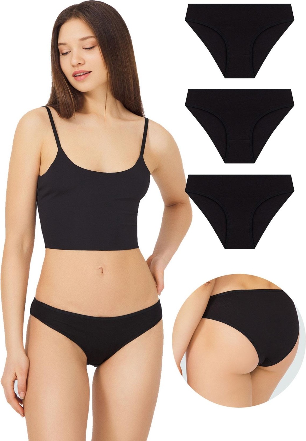 Cottonhill Basic Pamuklu Kadın Bikini Külot 3'lü Paket - 3 görsel 2
