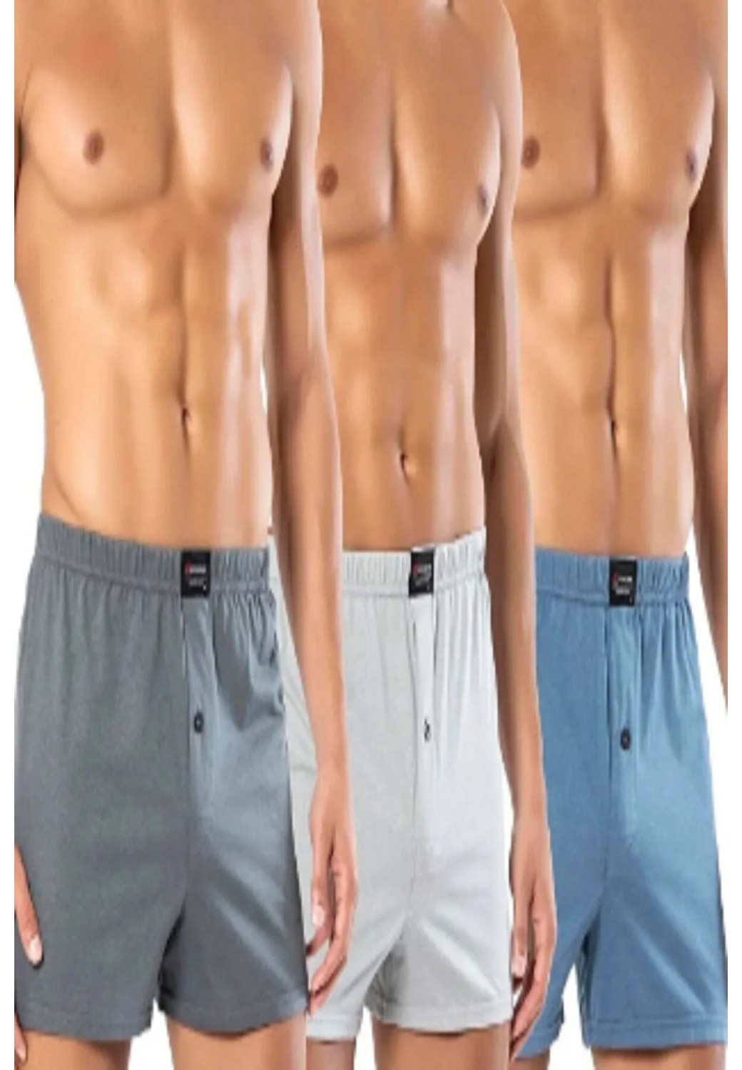 Erdem 3 Adet 1400 Penye Boxer Külot Gri Abani Classic görsel 2