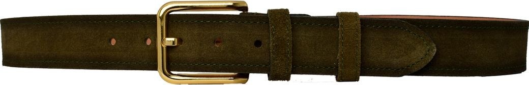 GoDeri %100 Hakiki Deri, Gold Tokalı 4 cm Süet Askeri Yeşil Kadın Kemeri; Kot, Spor Kemer=süet.76.ask.yeşil görsel 7