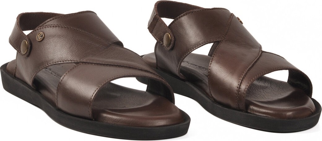 Pierre Cardin Kahve Hakiki Deri Erkek Sandalet PC-7315 M görsel 2