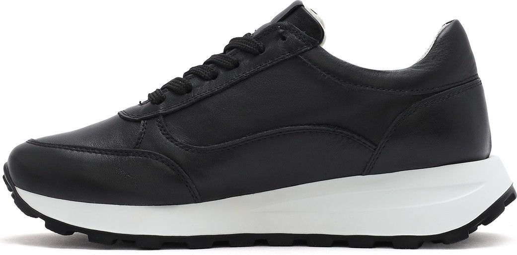 Derimod Kadın Siyah Bağcıklı Yandan Fermuarlı Deri Sneaker 26PFD370218 görsel 3