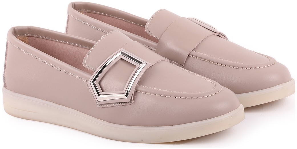 Libero L039.8712 Hakiki Deri Geometrik Metal Toka Detaylı Esnek Taban Kadın Comfort Casual Loafer Ayakkabı görsel 7