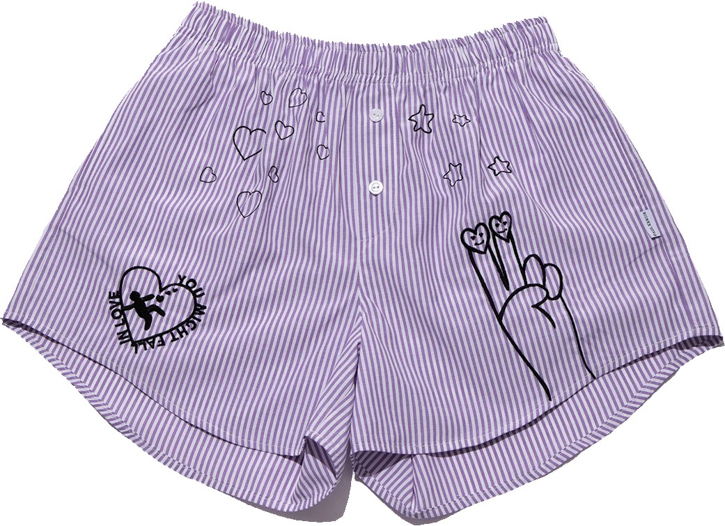 Paul Kenzie Chill Space Collection - Nakışlı Kadın Ev Şort - Lilac