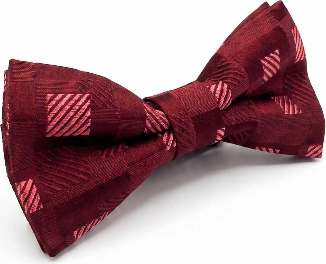 Kravatkolik Bordo Kare Ipek Papyon SB211 görsel 3
