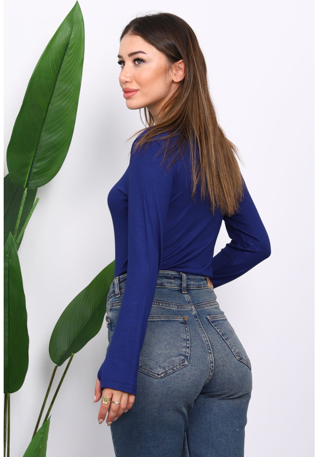 İmaj Butik Kahverengi Parmak Geçme Detaylı Body görsel 4