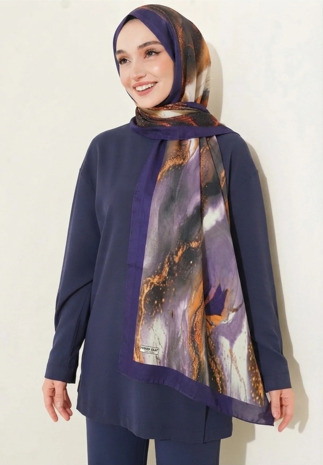 Samara Scarf Desenli Bambu Kraş Şal görsel 4