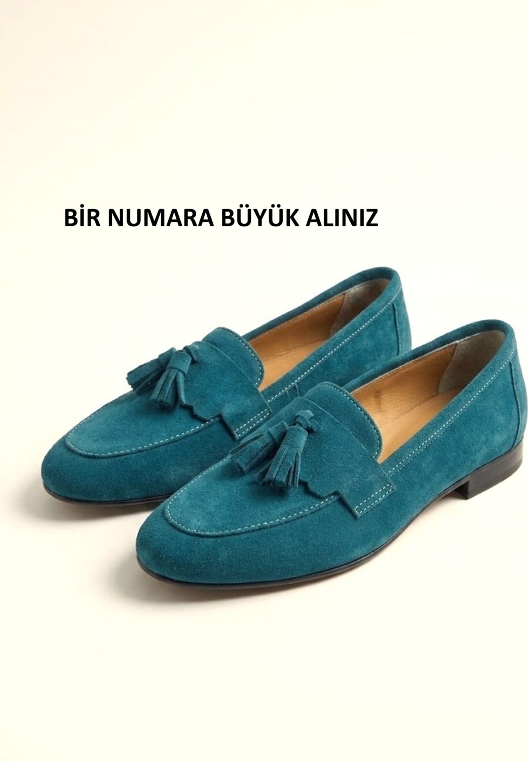 Noxmark Hakiki Deri Süet Püskül Detaylı Kadın Loafer Ayakkabı