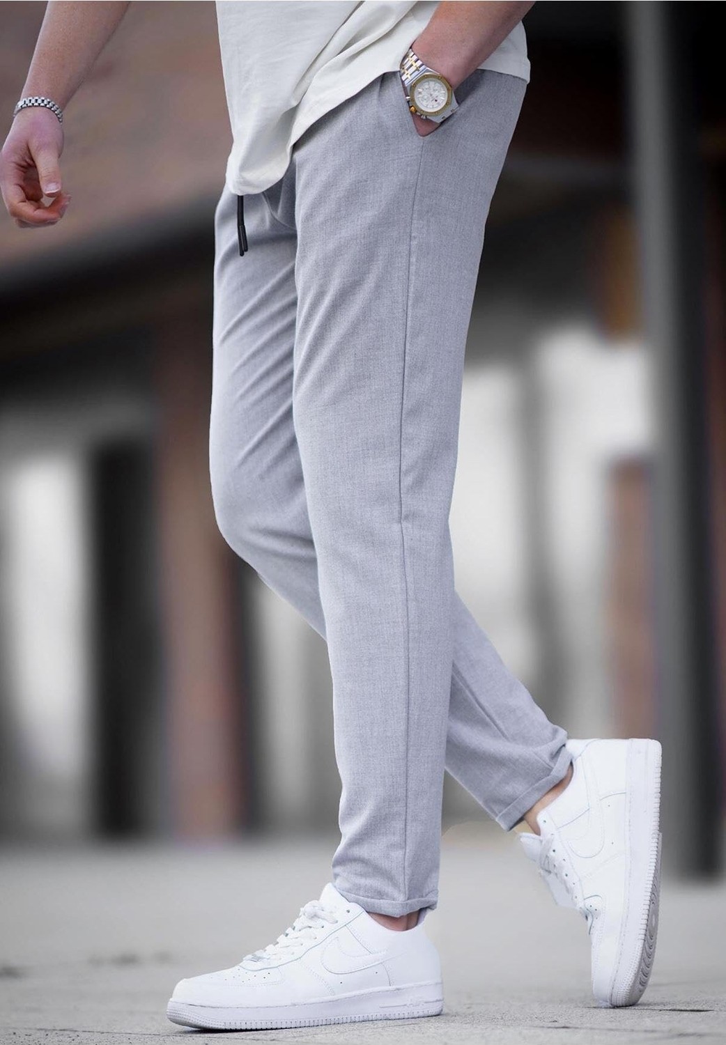 Esranın Dünyası Madmext Gri Jogger Pantolon 4242,GRI M