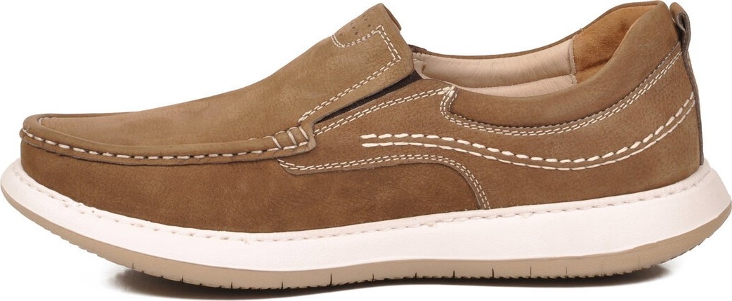Voyager Erkek Kum Nubuk Hakiki Deri Kolay Giyilebilir Hafızalı Rahat Taban Casual Ayakkabı Loafer 6501 M görsel 4