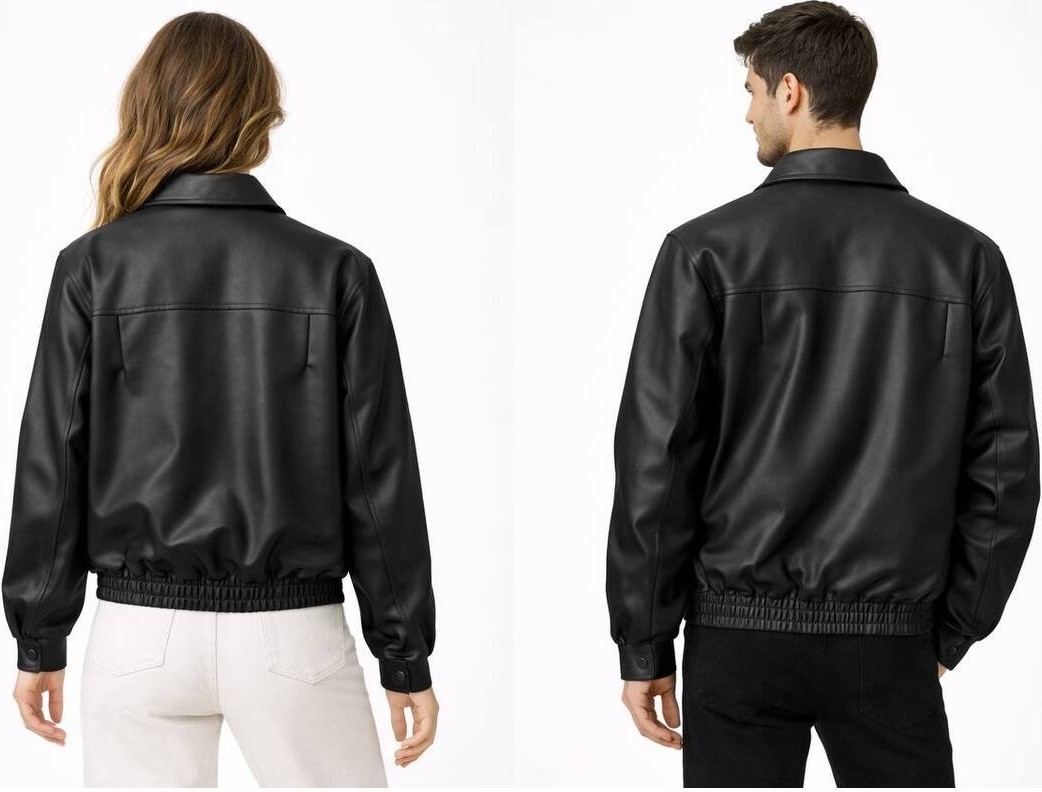 Baselco Unisex Oversize Deri Ceket - Çift Kombinleri görsel 2