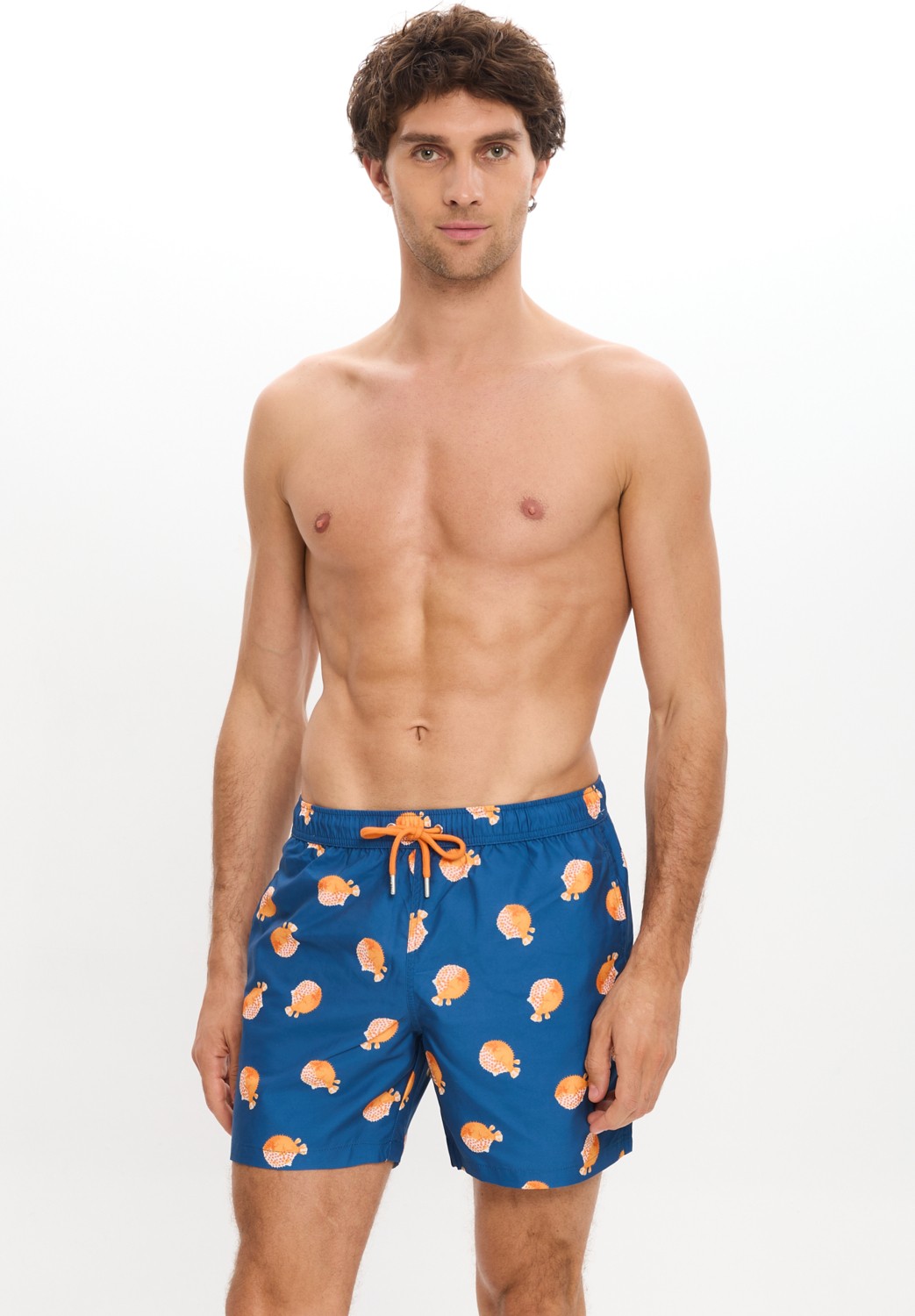 Too Salty Swimwear Balon Balığı Desenli Deniz Şortu Cepli Fileli Hızlı Kuruyan Su Itici Orta Boy 25SM104ST
