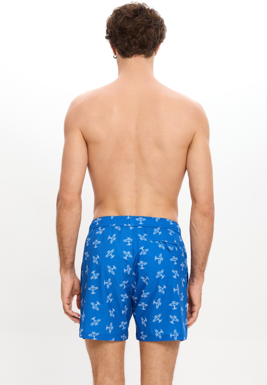 Too Salty Swimwear Uçak Desenli Deniz Şortu Cepli Fileli Astarlı Hızlı Kuruyan Su Itici Orta Boy 25SM106ST görsel 4