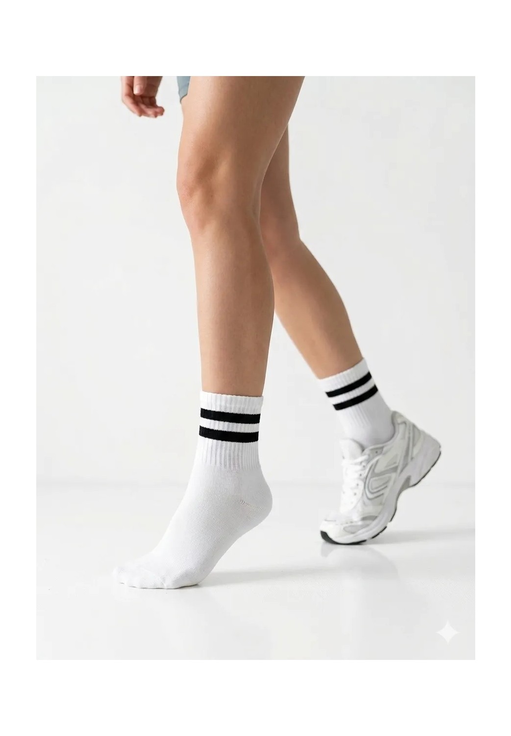 Eymen Socks 6'lı Ekonomik Kısa Kolej Çemberli Tenis Çorabı Gri - Erkek Kadın Için Uygun görsel 2
