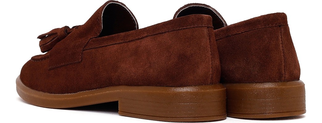 Derimod Kadın Bej Püsküllü Süet Deri Loafer 26PFD510810 görsel 6