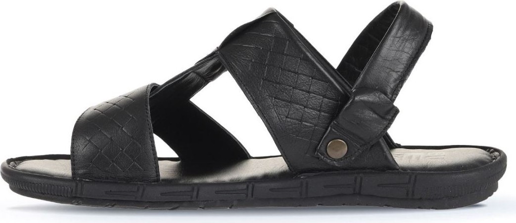 Bueno Shoes Siyah Baskılı Deri Erkek Sandalet 25MS1411 25MS1411 görsel 3
