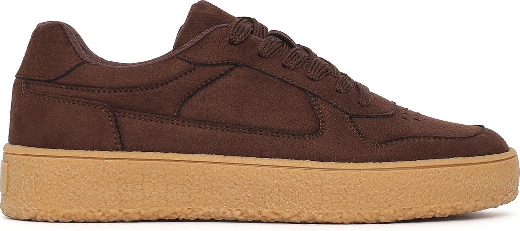 Derimod Kadın Kahverengi Bağcıklı Kalın Tabanlı Süet Sneaker 26PFE145210