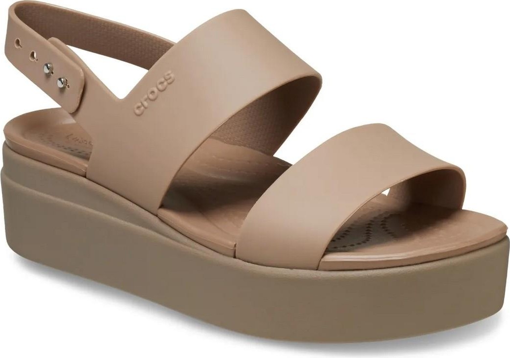 Crocs 206453 Kadın Sandalet Brooklyn Low Wedge Kahverengi Silikon/Plastik ile Konforlu Tasarım görsel 5