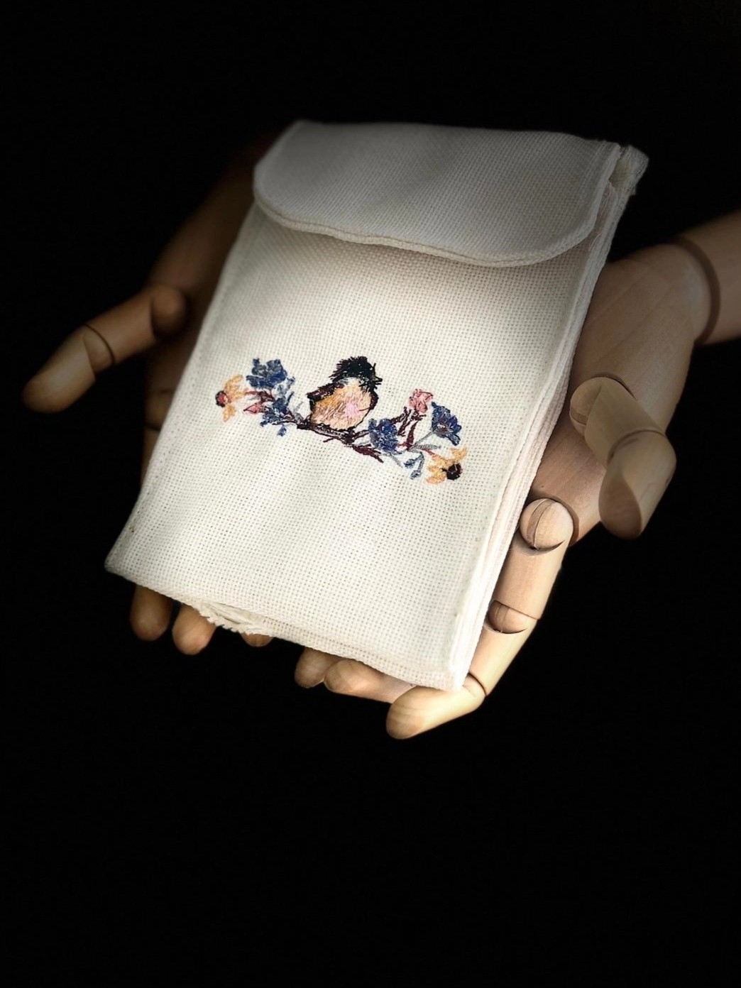 Ggart Handmade Meadov Nakış Işlemeli Keten Telefon Çantası, Telefon Kılıfı Artv3 görsel 2