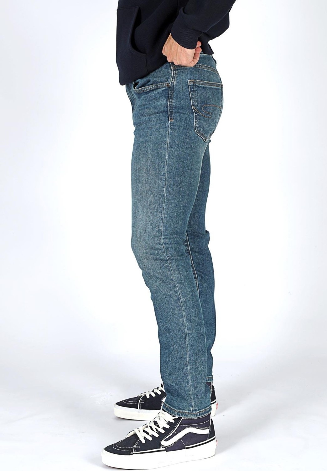 Lee Cooper Jagger Erkek Slım Straıght Dar Kesim Normal Bel Düz Paça Jean Pantolon Mavi görsel 3