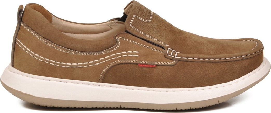 Voyager Erkek Kum Nubuk Hakiki Deri Kolay Giyilebilir Hafızalı Rahat Taban Casual Ayakkabı Loafer 6501 M görsel 2