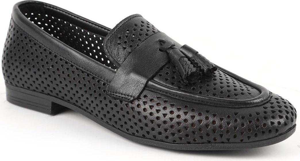 Libero L081.25204 Hakiki Deri Lazer Delikli Püsküllü Esnek Ince Taban Kadın Comfort Loafer Babet