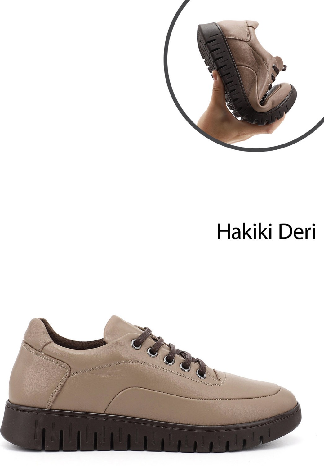Gönderi(r) Kadın Siyah Bağcıklı Hakiki Deri Comfort Ayakkabı
