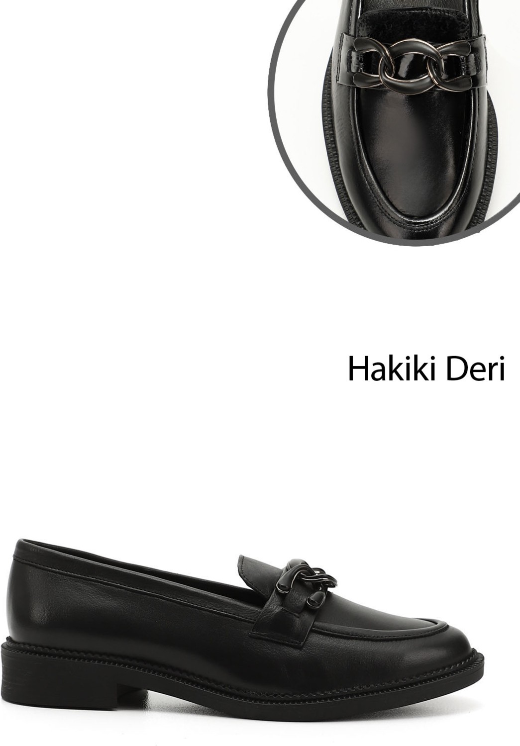 Gönderi(r) Kadın Siyah Tokalı Hakiki Deri Loafer Ayakkabı görsel 7