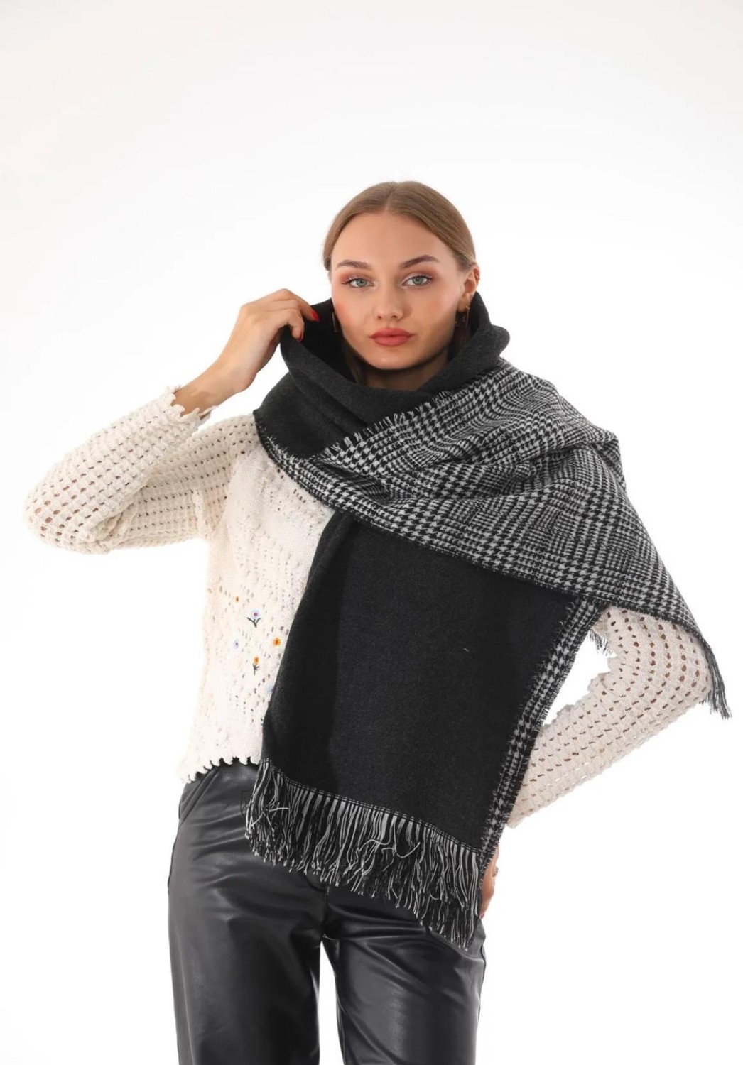 Wearflawless Çift Taraflı Yumuşak Dokulu Şal Atkı