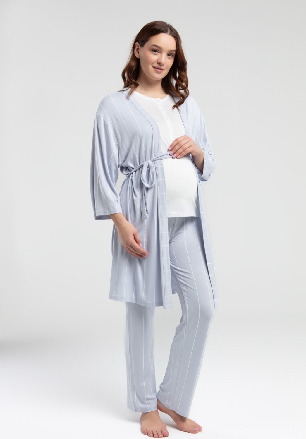 Pierre Cardin Kadın Beyaz 3Lü Pijama Takımı PC8977-S-V1 görsel 2