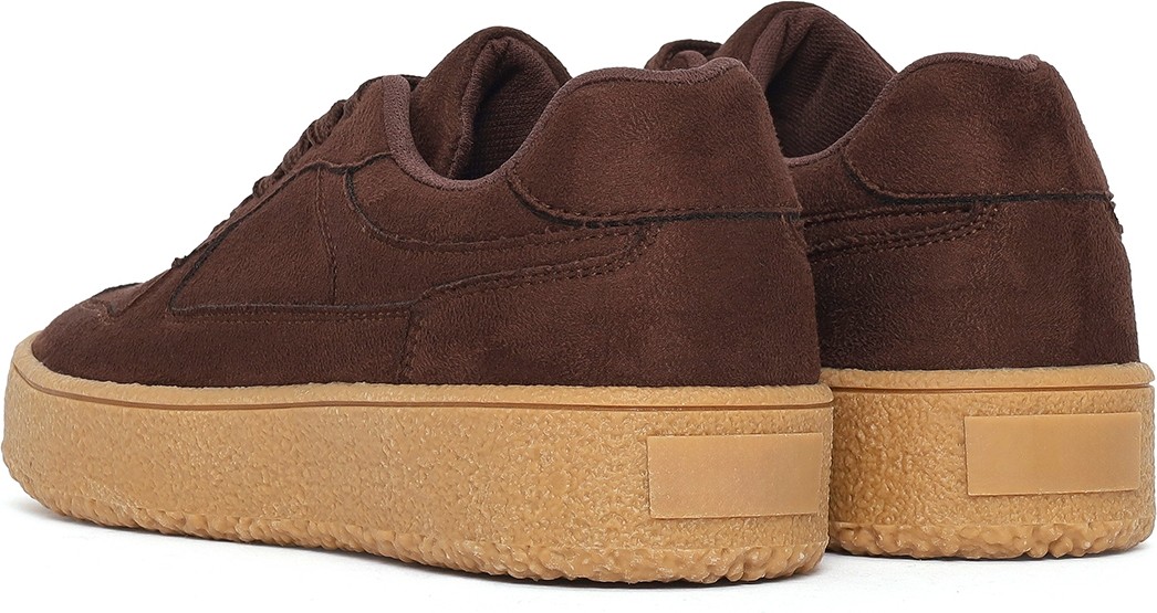 Derimod Kadın Kahverengi Bağcıklı Kalın Tabanlı Süet Sneaker 26PFE145210 görsel 6