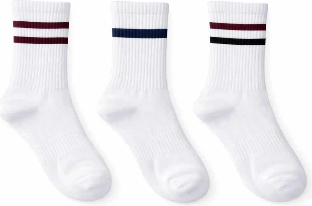 Aesco Plus Scorpion Unisex Beyaz Tenis Çorabı | Çizgili, Pamuklu Uzun Spor Çorabı - Beyaz 36-40 görsel 5