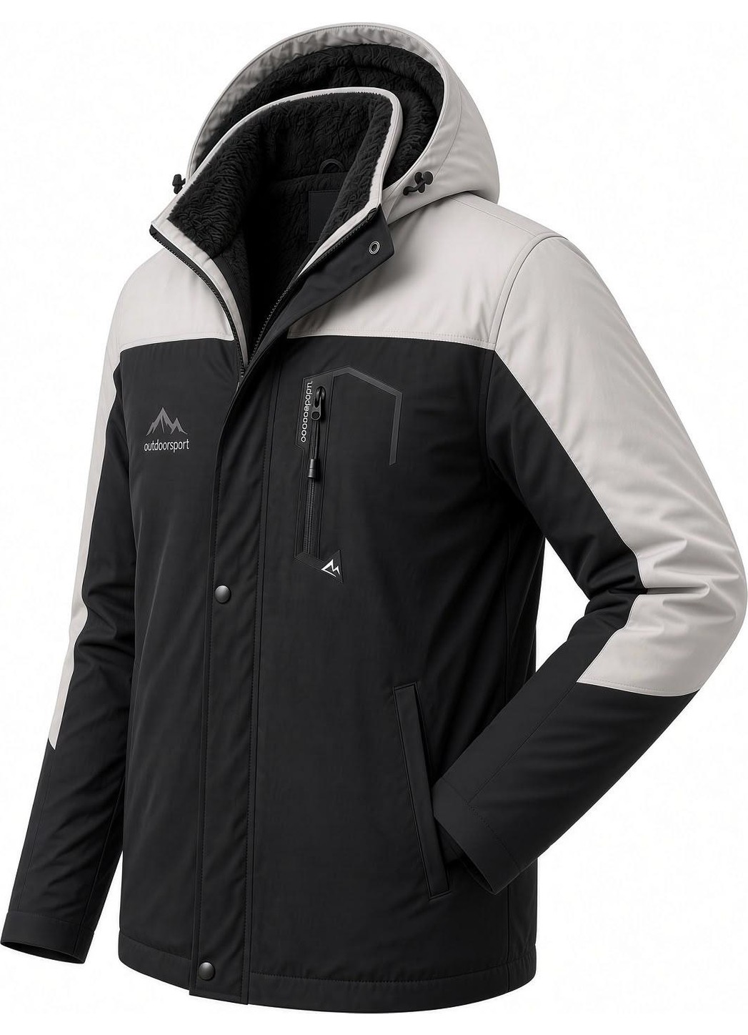 Oksit Tuc 1032 Içi Polar/kürk Astarlı Su Itici Termal Softshell Erkek Mont - Soğuk Geçirmez Spor Kaban görsel 2