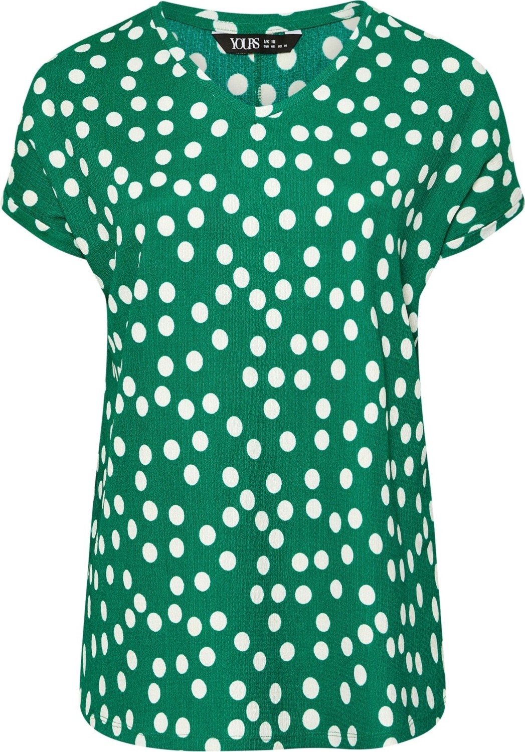 Stil Diva Büyük Beden V Yaka Kısa Kollu Puantiyeli T-Shirt 303956 görsel 6