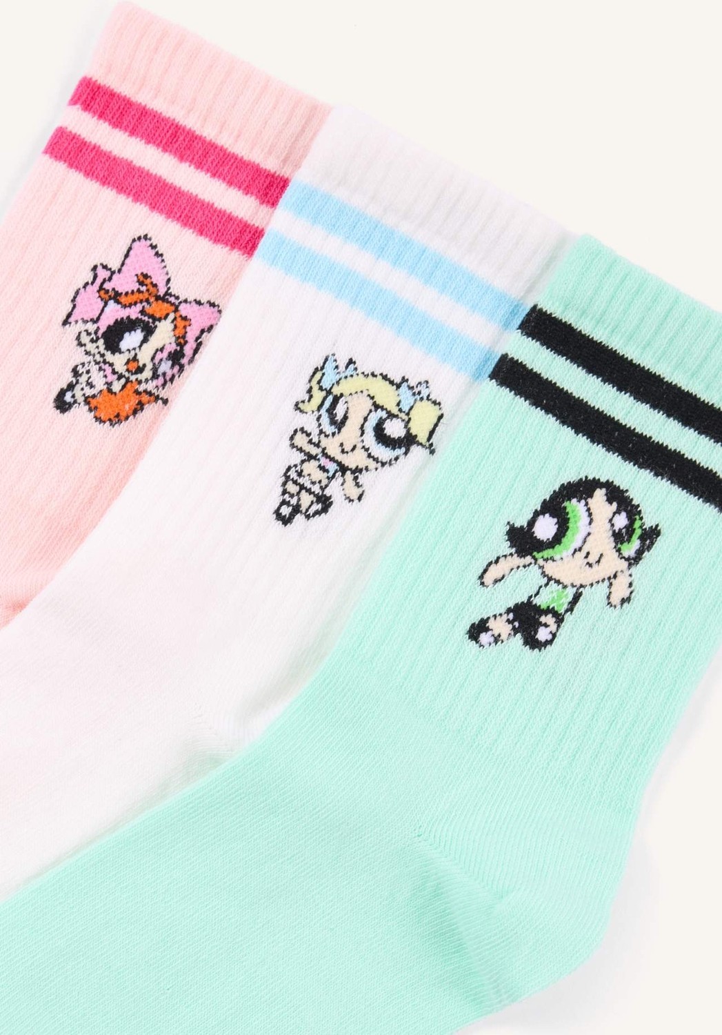 DeFacto Kadın PowerPuff Girls 3'lü Pamuklu Uzun Çorap H2235AXNS görsel 4
