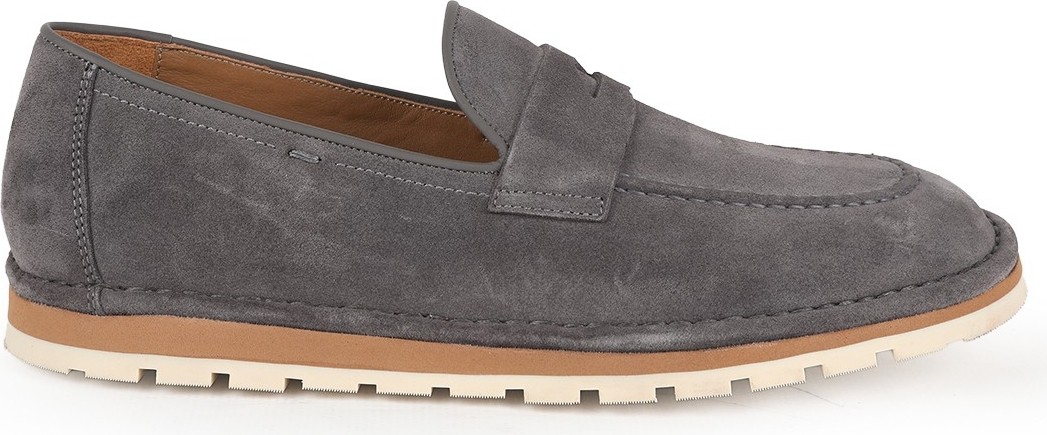Libero L6015 Gri Hakiki Süet Klasik Bantlı Tırtıklı Termo Taban Erkek Casual Loafer görsel 6