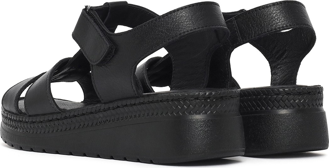 Derimod Kadın Siyah Kalın Tabanlı Deri Comfort Sandalet 26SFD411818 görsel 6