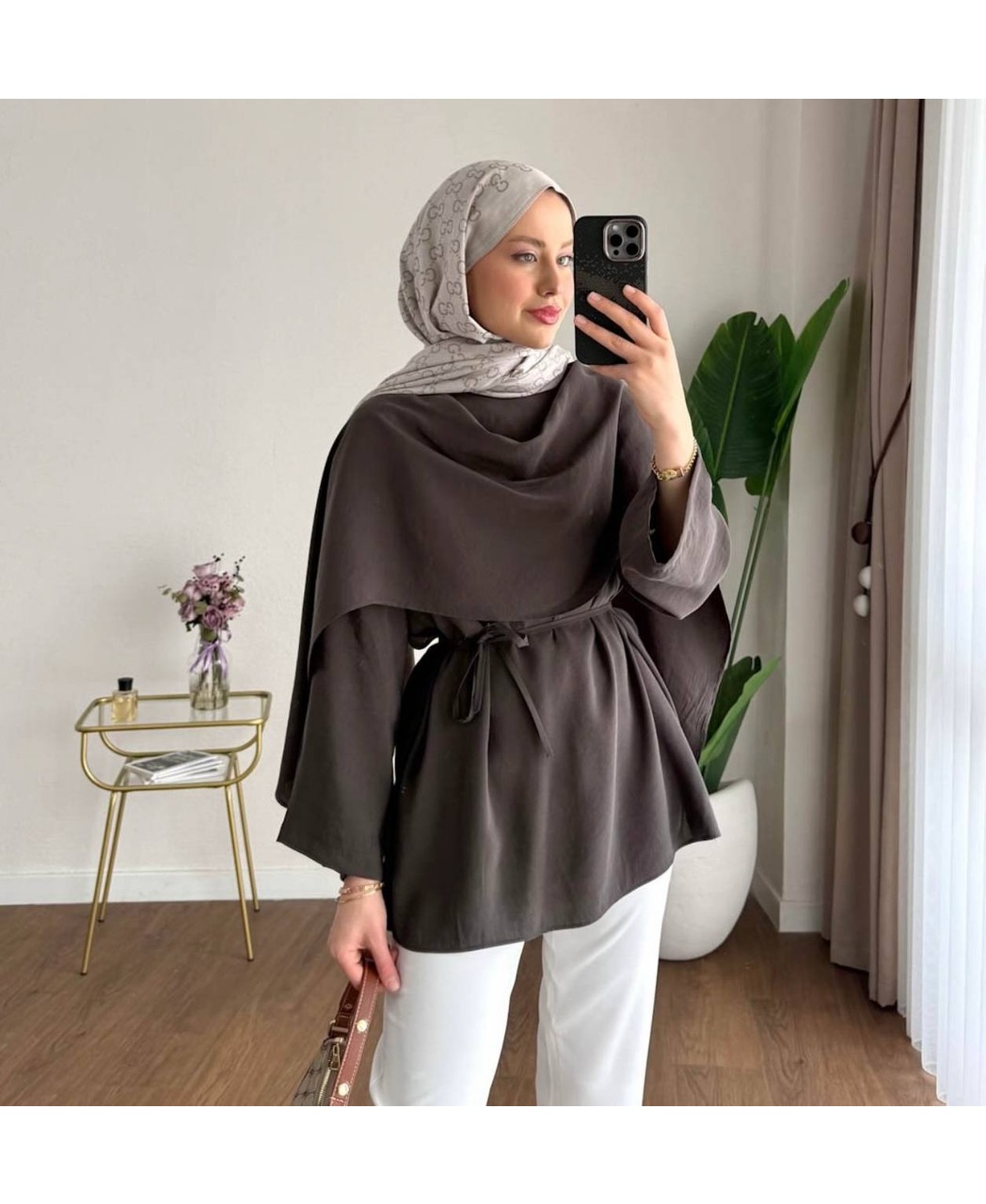 Trendparis Pelerin Yaka Bluz Bordo görsel 3