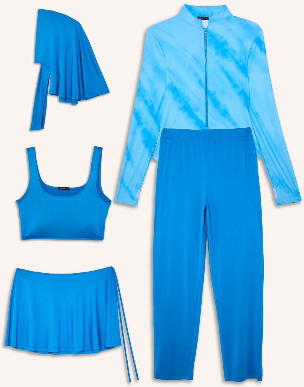DeFacto Regular Fit Desenli 5'li Burkini Mayo G9525AX26HS