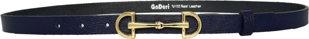 GoDeri Deri, Gold Renk Tokalı Ince 2 cm Lacivert Kadın Kemeri; Elbise, Pantolon Kemerid&d görsel 4