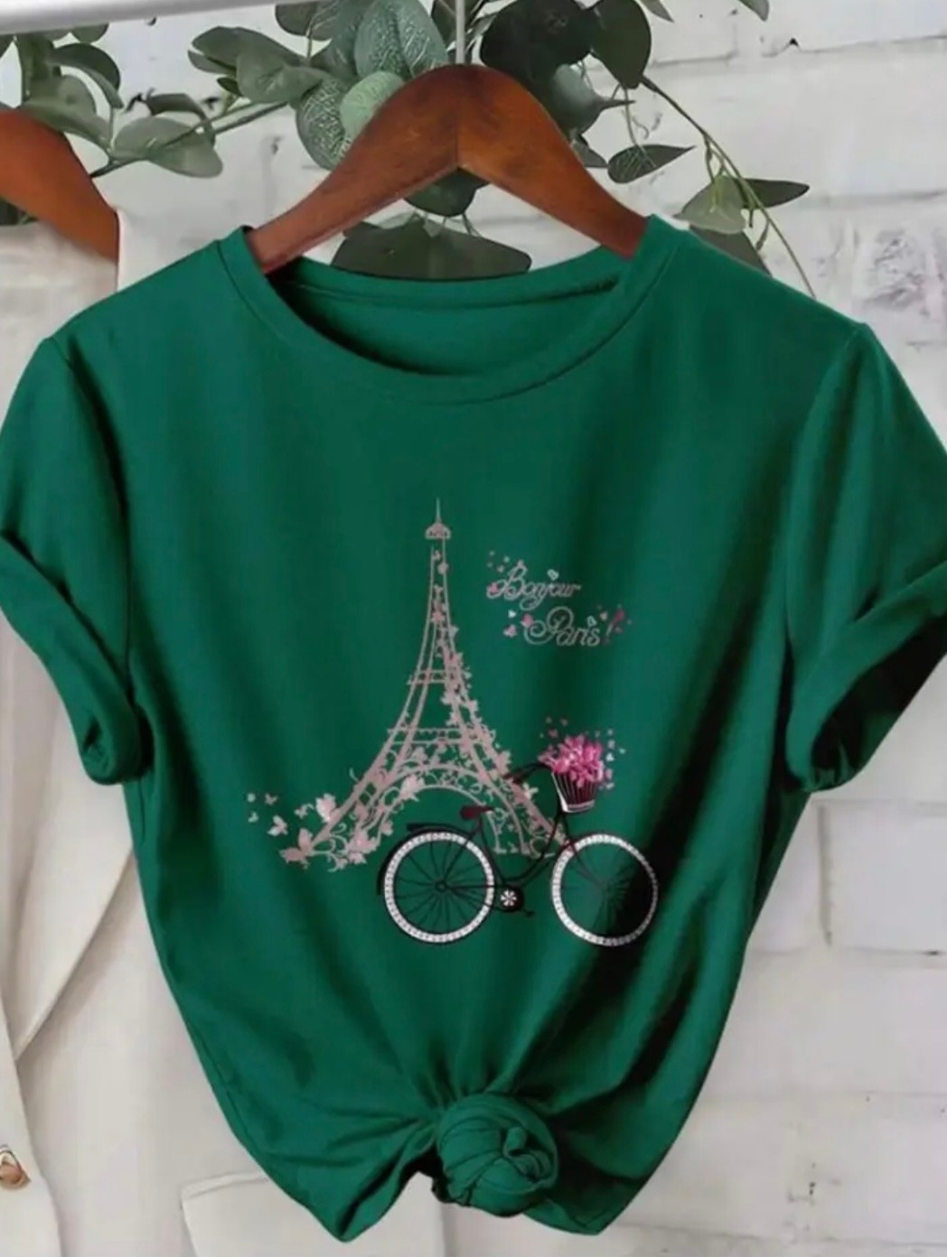 Punix Büyük Beden Özel Seri Paris' Te Yaz Baskılı %100 Pamuk Oversize Şık Kadın Battal T-Shirt