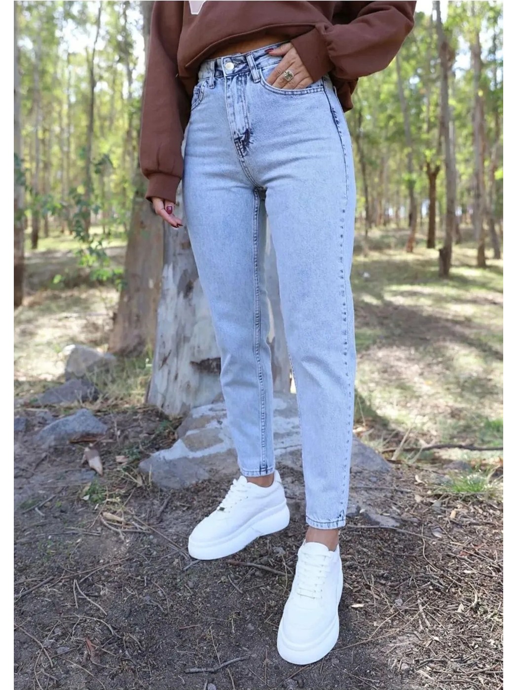 Shevega 90's Siyah Fit Mom Jean Likralı Kot Pantolon görsel 7