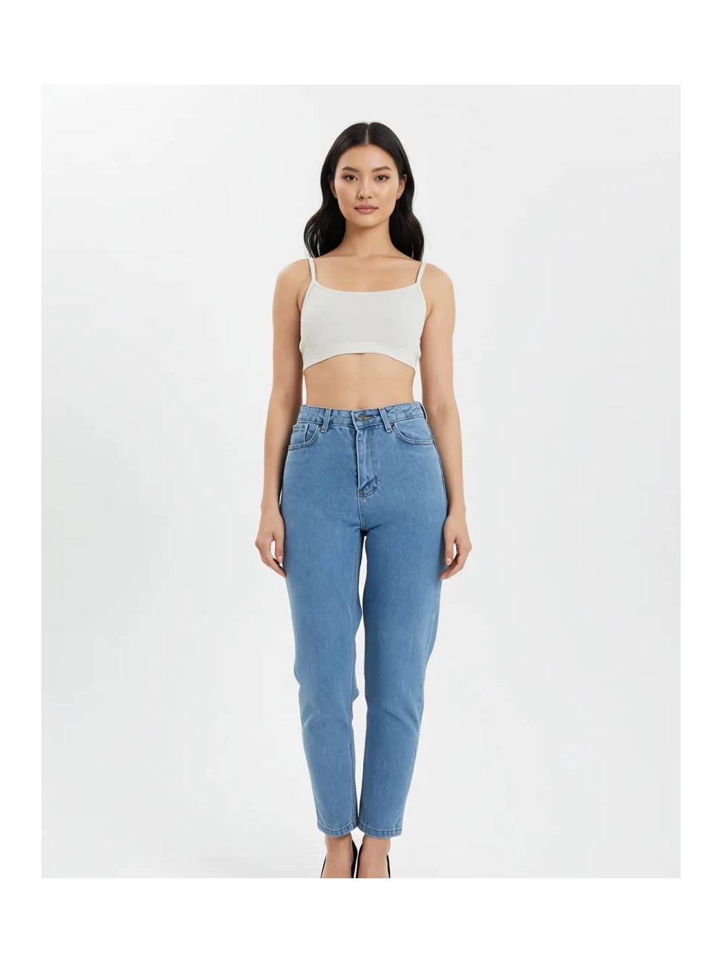 Shevega 90's Siyah Fit Mom Jean Likralı Kot Pantolon görsel 8