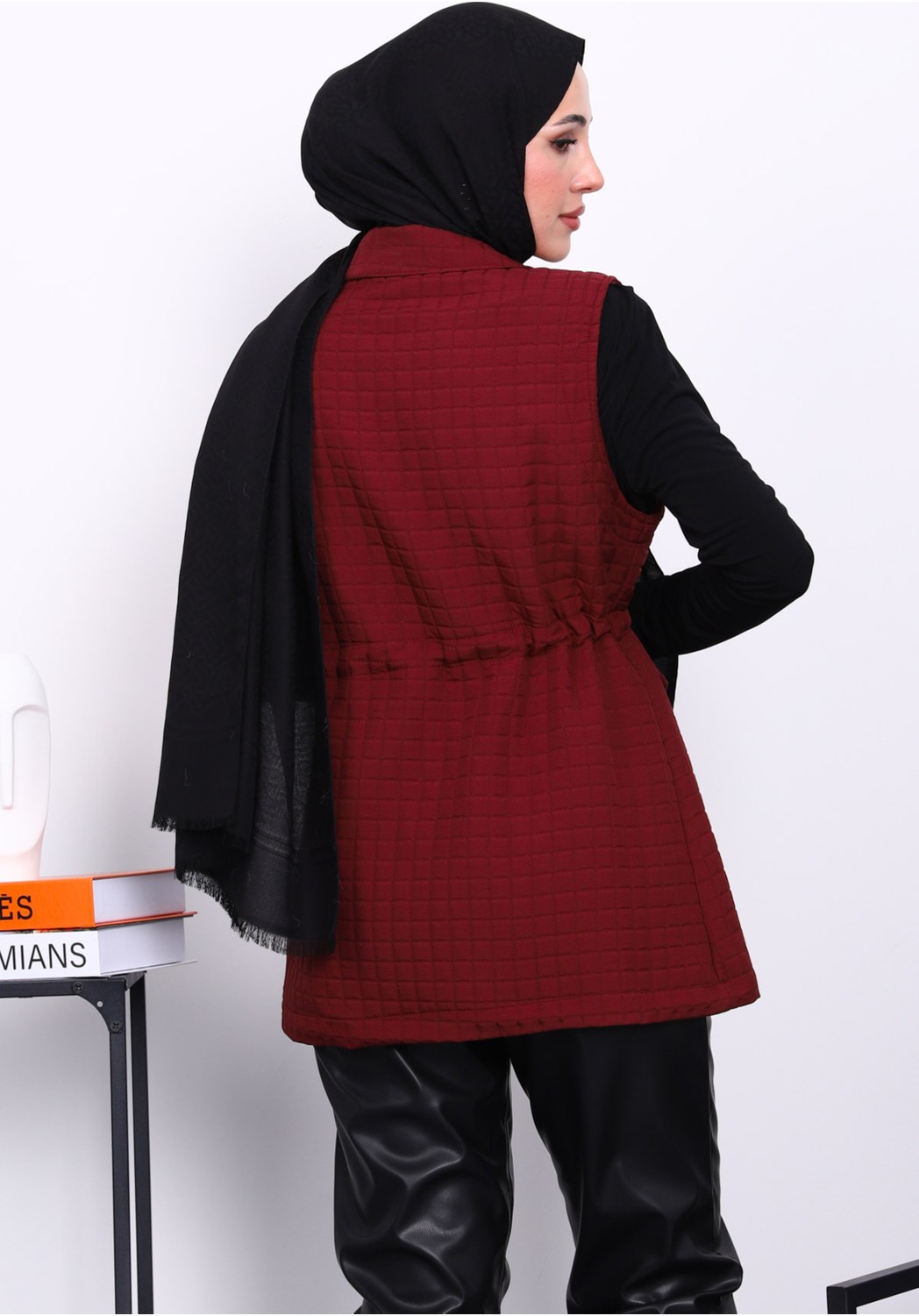 İmaj Butik Kahverengi Fermuarlı Kapitone Yelek görsel 8