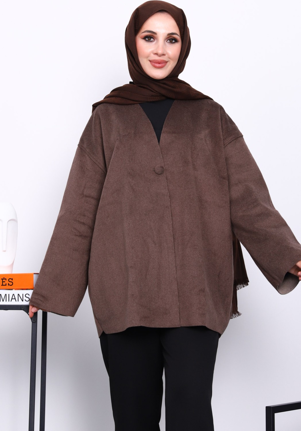 İmaj Butik Lacivert Tek Düğmeli Kaşe Ceket