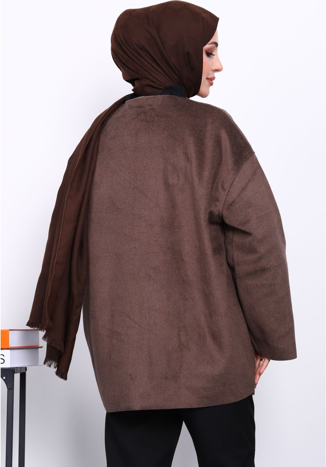 İmaj Butik Lacivert Tek Düğmeli Kaşe Ceket görsel 4
