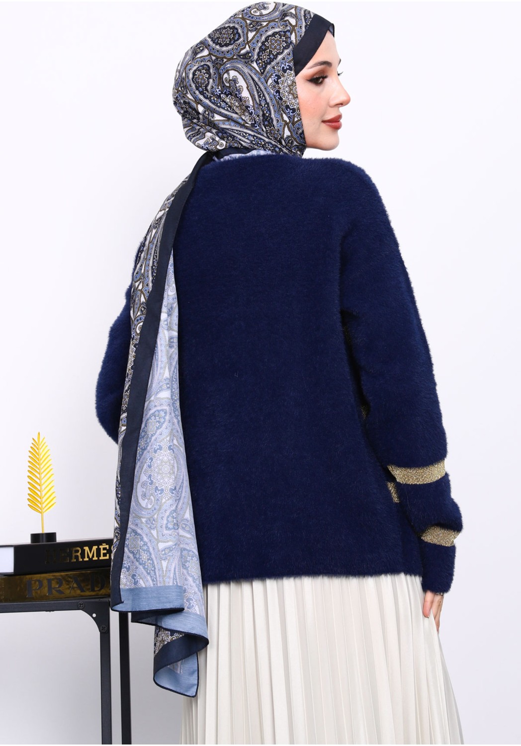 İmaj Butik Bordo V Yaka Angora Yumoş Hırka görsel 8