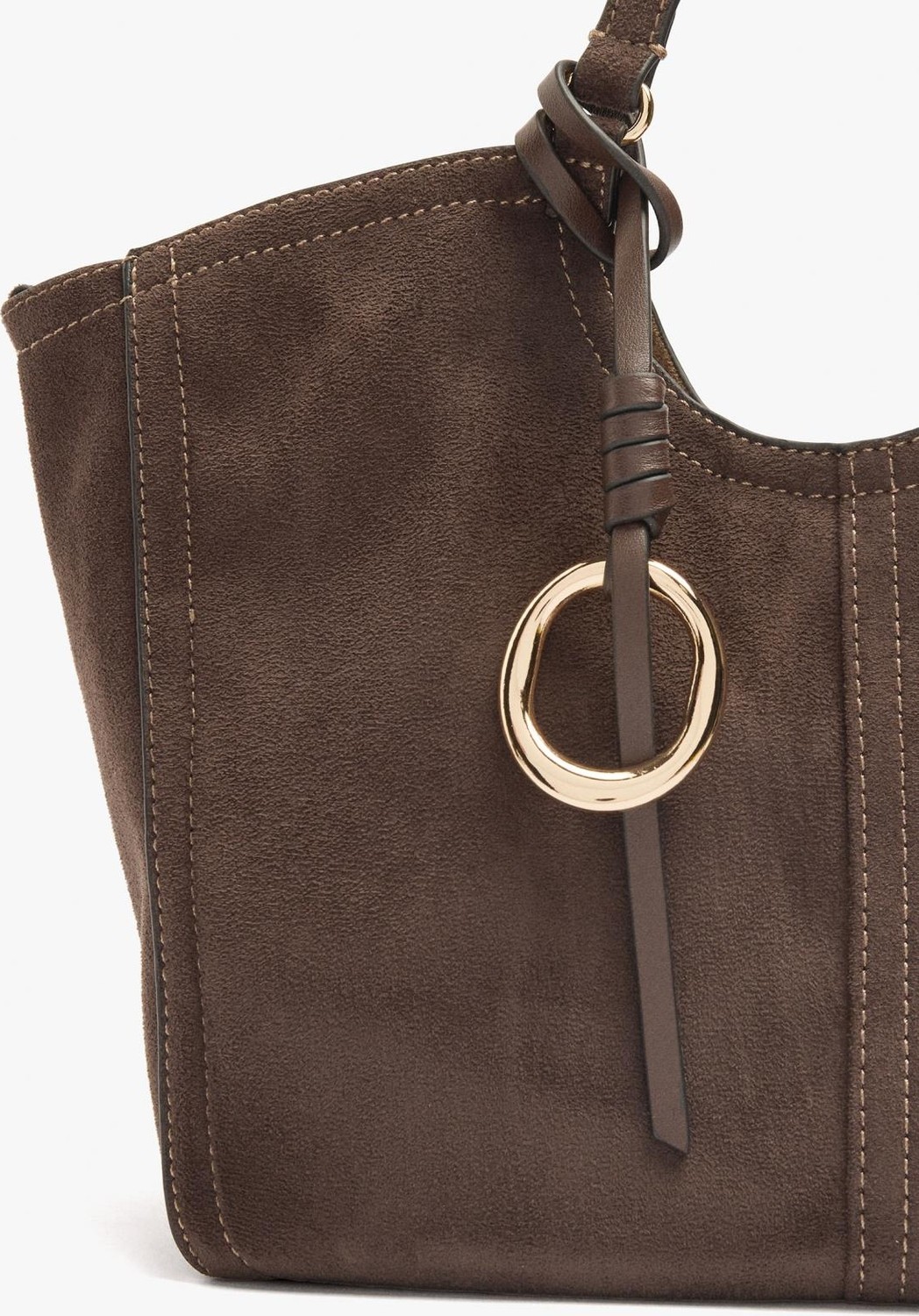 Parfois Kadın Deri Görünümlü Üst Dikişli Shopper Çanta M görsel 2
